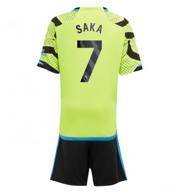 Arsenal Bukayo Saka #7 Koszulka Wyjazdowych Dziecięca 2023-24 Krótki Rękaw (+ Krótkie spodenki)